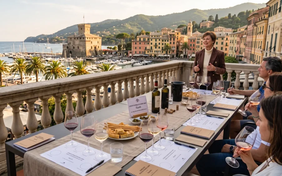 Corso di avvicinamento al vino di S.M.S Aurora e Olga Sofia Schiaffino a Rapallo
